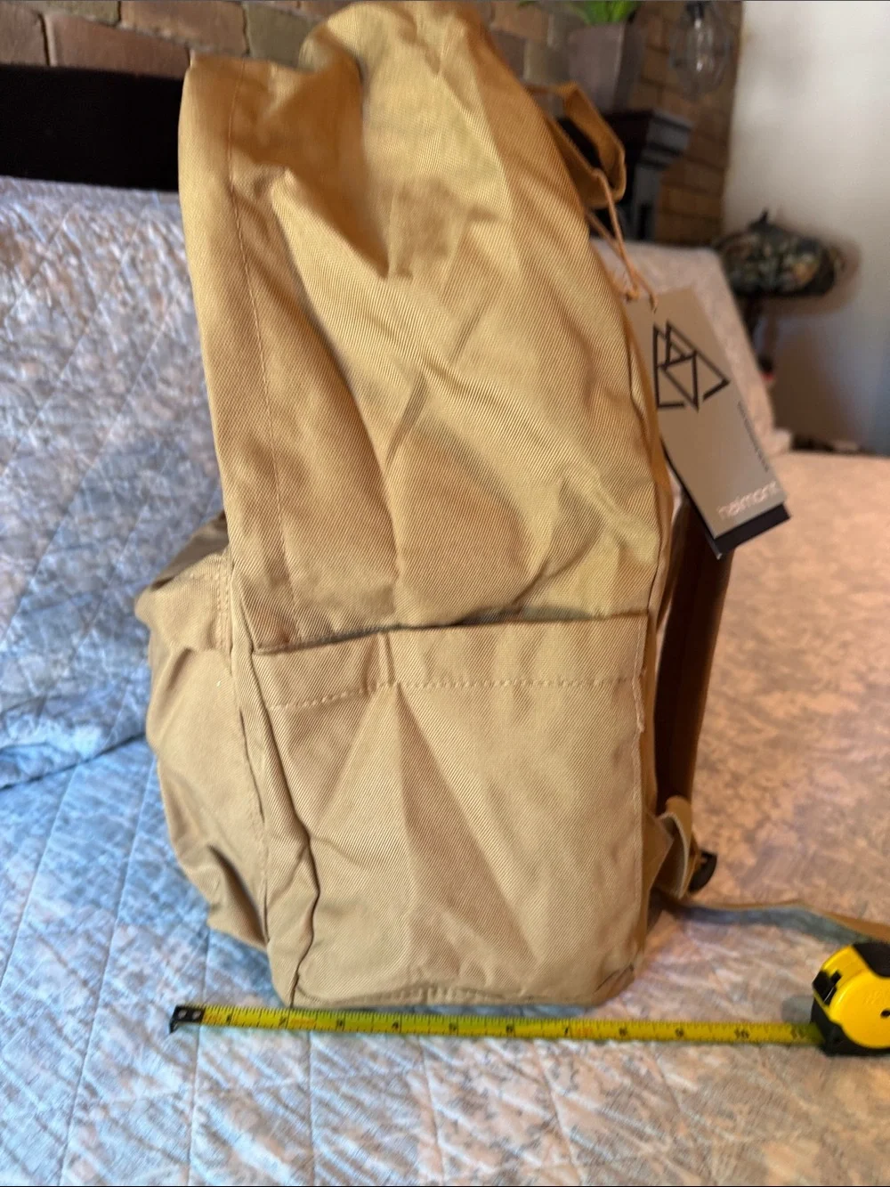 Tan Canvas Everyday Backpack - Picture 2 of 5